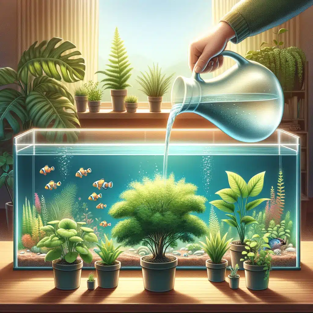 Using aquarium water as nutrition for plants feeding